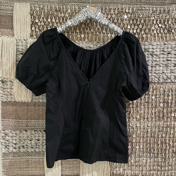 🖤 NWT J Crew black cotton gathered puff top sz 2 - Picture 8 of 9